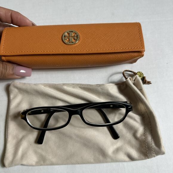 Tory Burch Eyeglasses Frame Prescription Lenses With Case Glossy Black - Picture 2 of 8